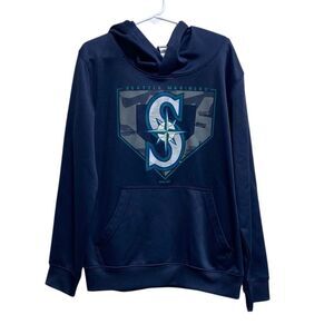 Seattle Mariners Youth Hoodie Size Small (8) Navy Blue MLB Genuine Gear Pullover